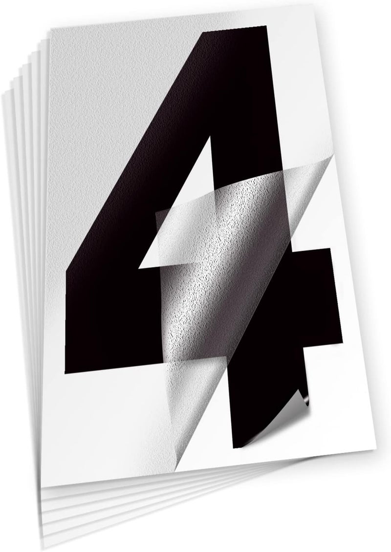 iSYFIX Black Vinyl Number 4 (Four) Stickers - 6 Pack 9 inch Self Adhesive - Decal Die Cut & Pre-Spaced for Mailbox, Signs, Window, Door, Cars, Trucks, Home, Business, Address Number, Indoor & Outdoor - Image 1